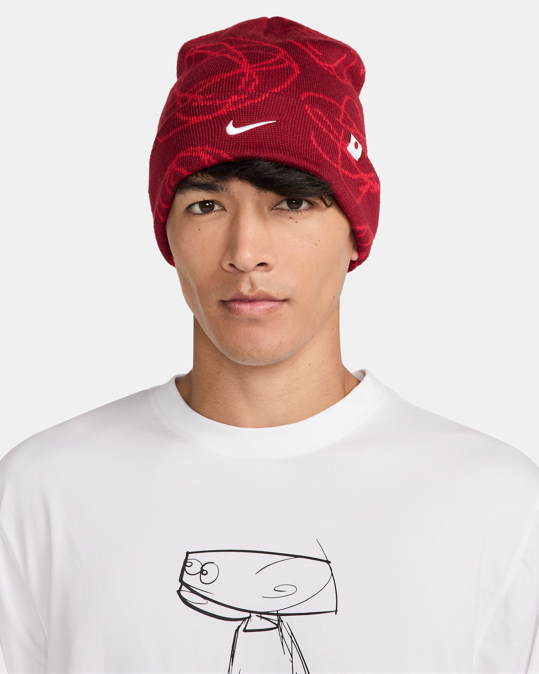 Nike 赤ビーニー PEAK BEANIE PRT OLYB TEAM Japan Peak Nike Breaking Beanie. Nike ID